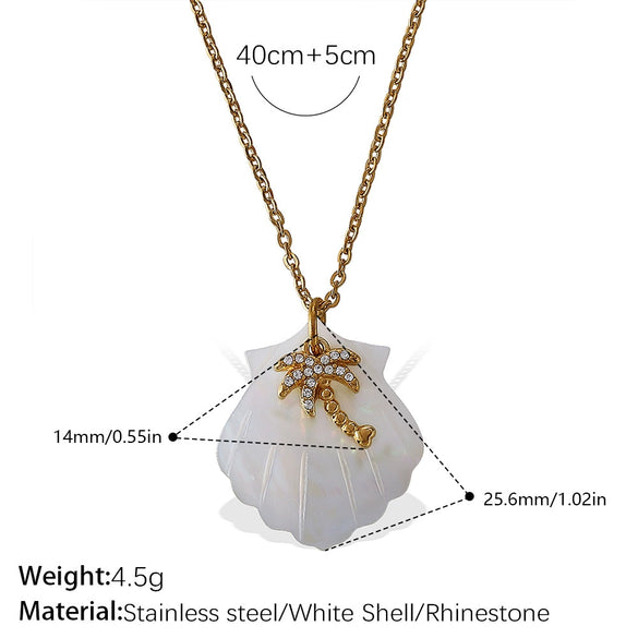 Necklace Stainless Steel Plated 18K Gold Conch Turtle Pendant Electroplating Women's Fashion Style