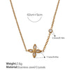Necklace 316L Stainless Steel Plated 18K Gold Inlaid Crystal Bow Shape Jewelry For Women