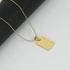 Necklace 316L Stainless Steel Rectangular Letter 316L Stainless Steel Pendant Electroplating