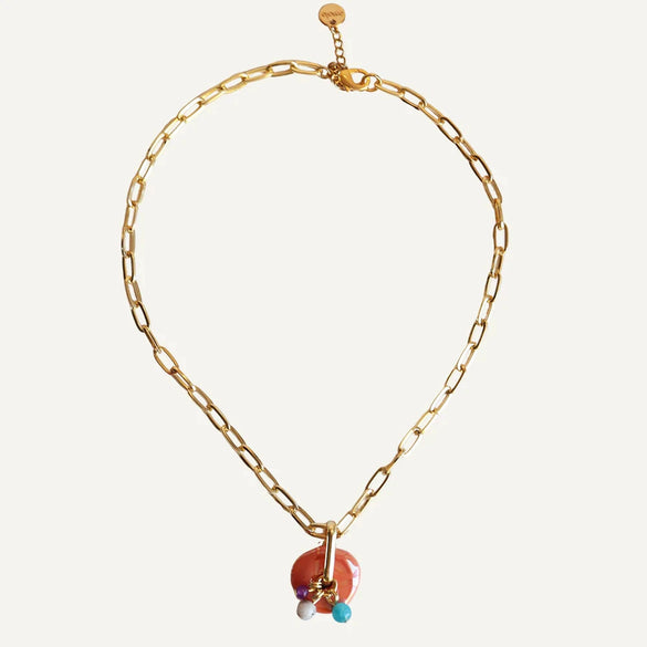 Necklace Stainless Steel Resin Geometric Electroplating Casual Minimalist Women's