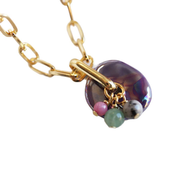 Necklace Stainless Steel Resin Geometric Electroplating Casual Minimalist Women's