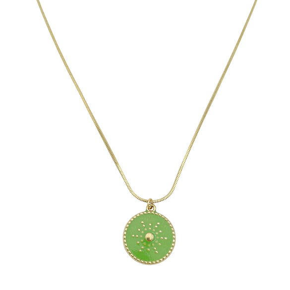 Necklace Stainless Steel Retro Geometric Electroplating Oil Drop Pendant Snake Bone Chain