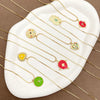 Necklace Stainless Steel Retro Geometric Electroplating Oil Drop Pendant Snake Bone Chain