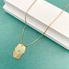 Necklace Stainless Steel Retro Geometric Electroplating Oil Drop Pendant Snake Bone Chain