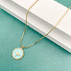 Necklace Stainless Steel Retro Geometric Electroplating Oil Drop Pendant Snake Bone Chain
