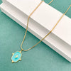 Necklace Stainless Steel Retro Geometric Electroplating Oil Drop Pendant Snake Bone Chain