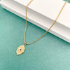 Necklace Stainless Steel Retro Geometric Electroplating Oil Drop Pendant Snake Bone Chain