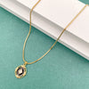 Necklace Stainless Steel Retro Geometric Electroplating Oil Drop Pendant Snake Bone Chain