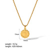 Necklace Stainless Steel Retro Portrait Three Dimensional Relief Coin Style With Heart And Flower Patterns Electroplated