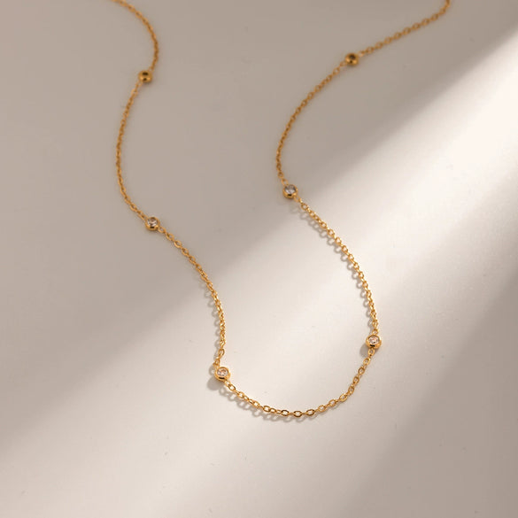 Necklace Stainless Steel 225 Silver Geometric Diamond Style