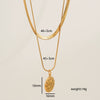 Necklace Stainless Steel Snake Bone Chain Hiphop Double Chain Ushape Electroplated Devil's Eye Pendant Unisex