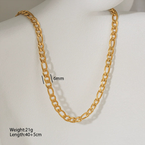 Necklace Stainless Steel Snake Bone Chain Multi Layer Stacked Unisex With Cartoon Characters U Shape Electroplated