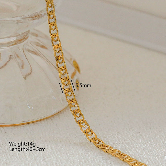 Necklace Stainless Steel Snake Bone Chain Multi Layer Stacked Unisex With Cartoon Characters U Shape Electroplated