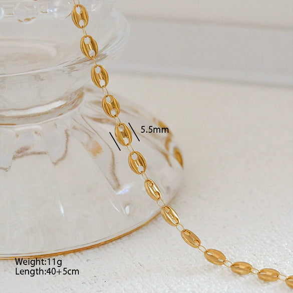 Necklace Stainless Steel Snake Bone Chain Multi Layer Stacked Unisex With Cartoon Characters U Shape Electroplated