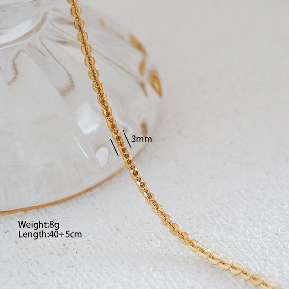 Necklace Stainless Steel Snake Bone Chain Multi Layer Stacked Unisex With Cartoon Characters U Shape Electroplated