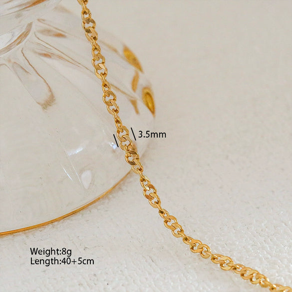 Necklace Stainless Steel Snake Bone Chain Multi Layer Stacked Unisex With Cartoon Characters U Shape Electroplated