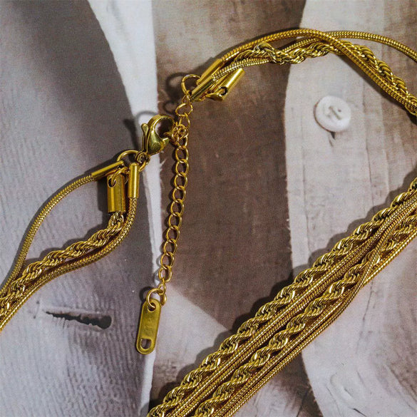 Necklace Stainless Steel Snake Bone Chain Ushape Electroplated