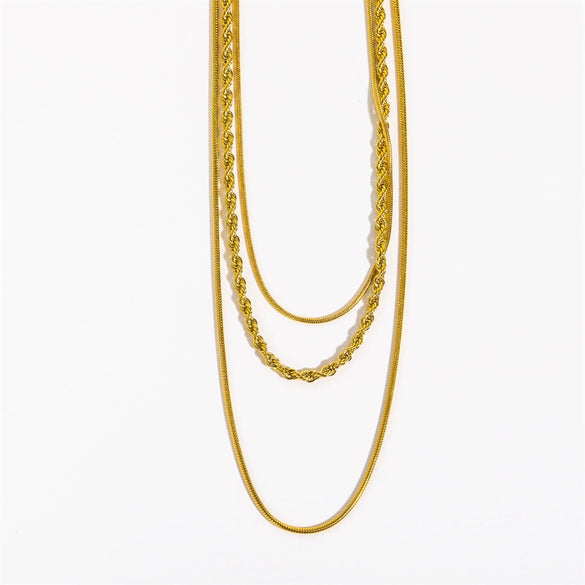 Necklace Stainless Steel Snake Bone Chain Ushape Electroplated