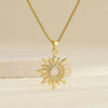 Necklace Stainless Steel Star White Shell Mixed Gemstone Setting Electroplating Jewelry