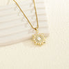 Necklace Stainless Steel Star White Shell Mixed Gemstone Setting Electroplating Jewelry