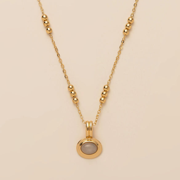 Necklace Stainless Steel Titanium Steel Copper Geometric Light Luxury Style Electroplating Bead Chain