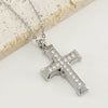 Necklace 316L Stainless Steel 316L Stainless Steel Cross Inlaid Zircon Fashion Simple Style For Women