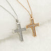 Necklace 316L Stainless Steel 316L Stainless Steel Cross Inlaid Zircon Fashion Simple Style For Women