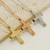 Necklace 316L Stainless Steel 316L Stainless Steel Cross Inlaid Zircon Fashion Simple Style For Women