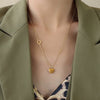 Necklace Stainless Steel Titanium Steel Double Heart Geometric Electroplated Women