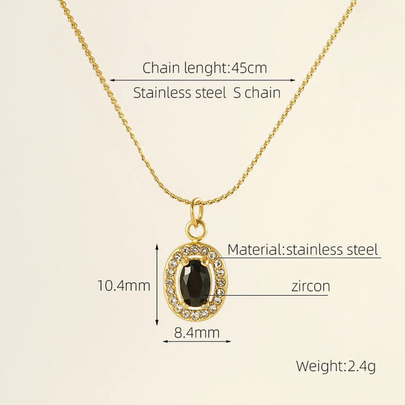 Necklace Stainless Steel Titanium Steel Egg S Chain Heart Shape Drop Shape Geometric Electroplating Highend Couple Style