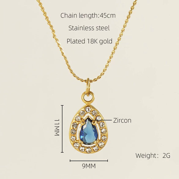 Necklace Stainless Steel Titanium Steel Egg S Chain Heart Shape Drop Shape Geometric Electroplating Highend Couple Style