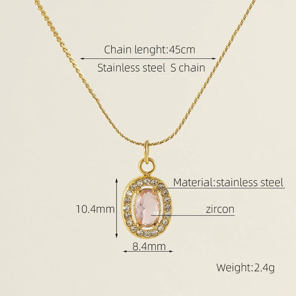 Necklace Stainless Steel Titanium Steel Egg S Chain Heart Shape Drop Shape Geometric Electroplating Highend Couple Style