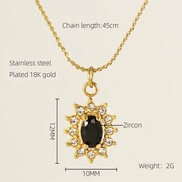 Necklace Stainless Steel Titanium Steel Egg S Chain Heart Shape Drop Shape Geometric Electroplating Highend Couple Style