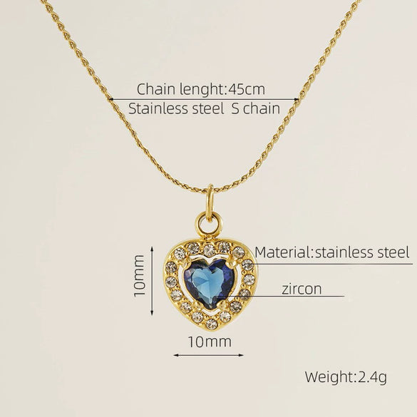 Necklace Stainless Steel Titanium Steel Egg S Chain Heart Shape Drop Shape Geometric Electroplating Highend Couple Style