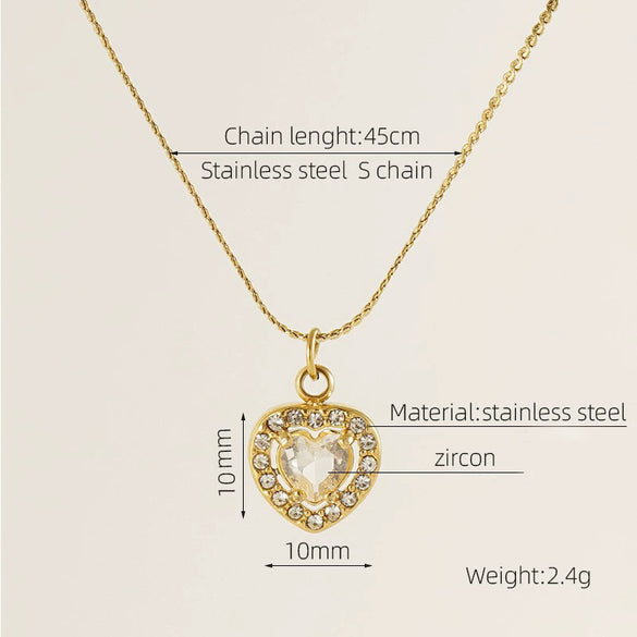 Necklace Stainless Steel Titanium Steel Egg S Chain Heart Shape Drop Shape Geometric Electroplating Highend Couple Style