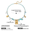 Necklace Stainless Steel Titanium Steel Freshwater Pearl Natural Stone Oil Dripping Turquoise Geometric Fivepointed Pendant Electroplating Quiet Design Ins Style Minimalist Women's