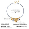 Necklace Stainless Steel Titanium Steel Freshwater Pearl Natural Stone Oil Dripping Turquoise Geometric Fivepointed Pendant Electroplating Quiet Design Ins Style Minimalist Women's