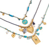 Necklace Stainless Steel Titanium Steel Freshwater Pearl Natural Stone Oil Dripping Turquoise Geometric Fivepointed Pendant Electroplating Quiet Design Ins Style Minimalist Women's