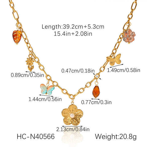 Necklace Stainless Steel Titanium Steel Fruit Geometric Animal Zodiac Electroplating Diy Pendant