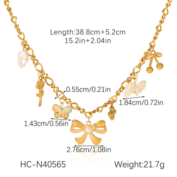 Necklace Stainless Steel Titanium Steel Fruit Geometric Animal Zodiac Electroplating Diy Pendant