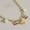 Necklace Stainless Steel Titanium Steel Fruit Pattern Sweet Style Electroplating Women's