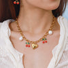 Necklace Stainless Steel Titanium Steel Fruit Pattern Sweet Style Electroplating Women's