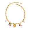 Necklace Stainless Steel Titanium Steel Fruit Pattern Sweet Style Electroplating Women's