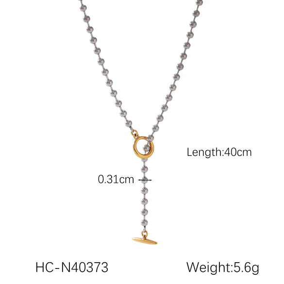 Necklace Stainless Steel Titanium Steel Geometric Ball Chain Electroplating