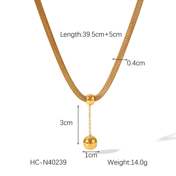Necklace Stainless Steel Titanium Steel Geometric Ball Chain Electroplating