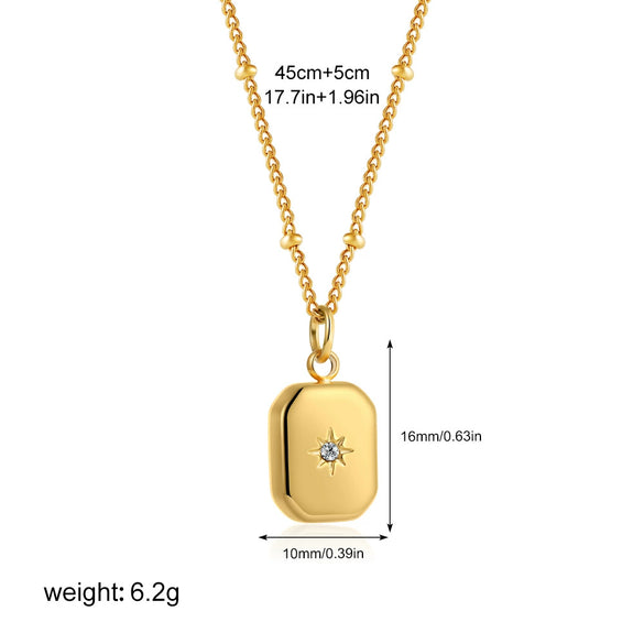 Necklace Stainless Steel Titanium Steel Geometric Ball Chain Set With Diamonds Personality