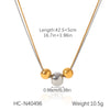 Necklace Stainless Steel Titanium Steel Geometric Bead Pendant Electroplating Snake Bone Chain Women's