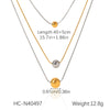 Necklace Stainless Steel Titanium Steel Geometric Bead Pendant Electroplating Snake Bone Chain Women's
