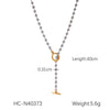 Necklace Stainless Steel Titanium Steel Geometric Bead Pendant Electroplating Snake Bone Chain Women's