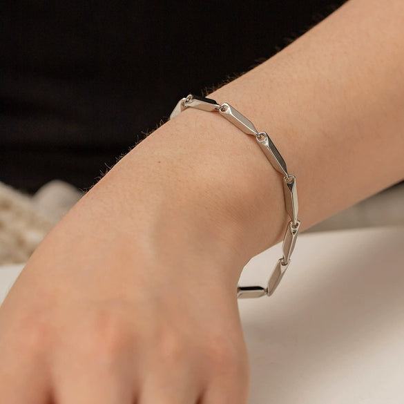 Necklace Stainless Steel Titanium Steel Geometric Electroplating Oblique Angle Melon Seed Chain Clavicle Chain Jewelry